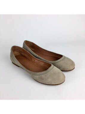 Frye Womens Carson Gray Ballet Flats Suede Leather Slip On Shoes size 6.5